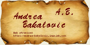 Andrea Bakalović vizit kartica
